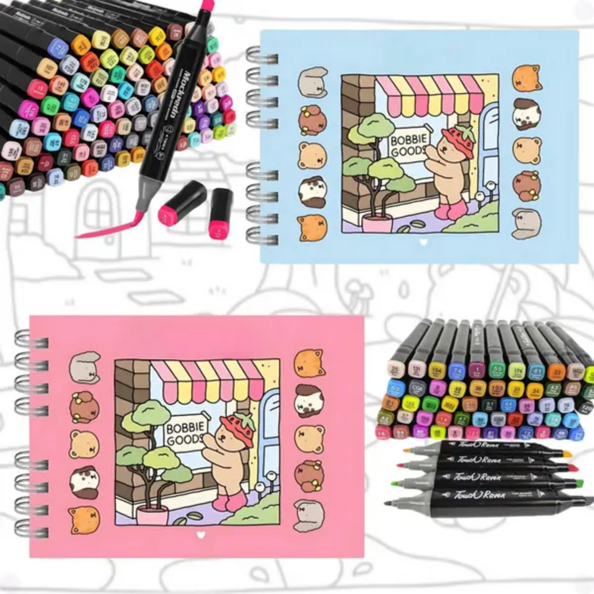 Kit Livro de Colorir Bobbie Goods 100 Páginas + Canetinhas [Leve 1 BRINDE!]